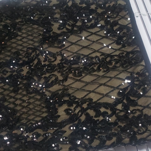 Privy Sequin Adorned Mini black Skirt - High Rise Glam Statement Skirt - Picture 7 of 12